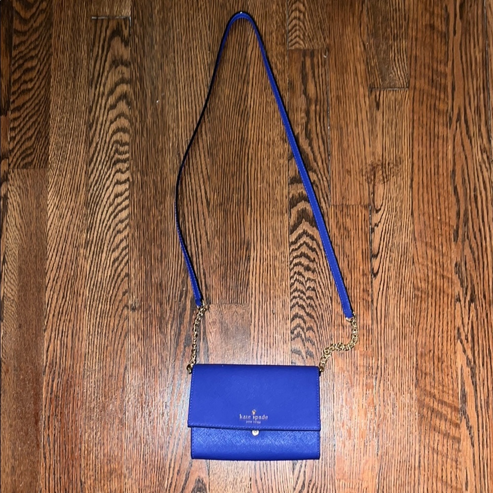 Kate Spade Blue Crossbody Bag with Structured Design